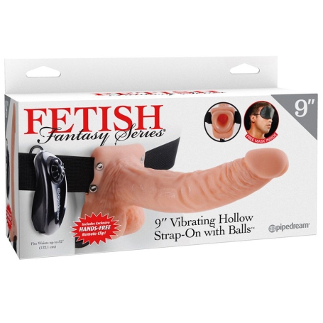 Вибрострапон полый Pipedream 9" Vibrating Hollow