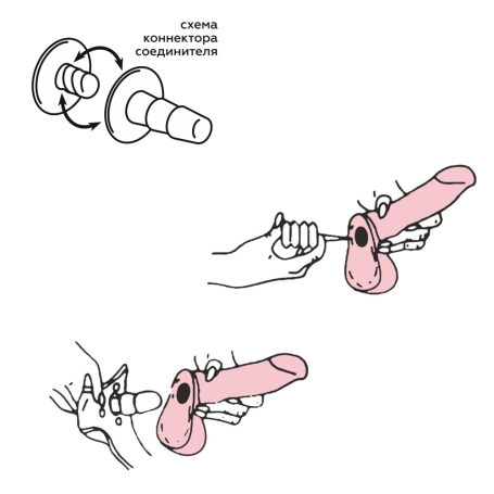 Страпон с 2 насадками Lesbi Harness